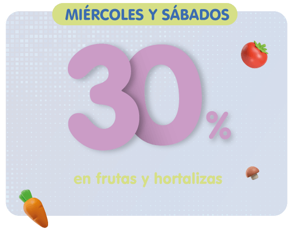 Miércoles y sábados 30%